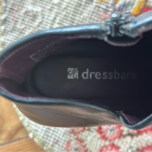 Black Leather Square Toe Ankle Boot - Picture 5 of 6